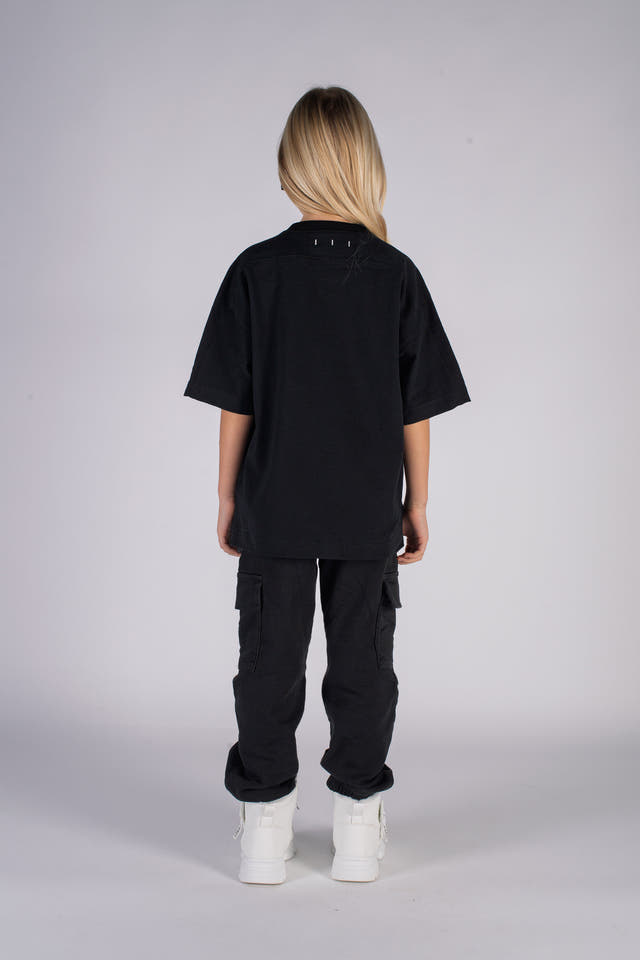Wicked33 Doves oversized t-shirt in black, high-contrast front graphic artwork