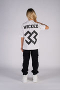 Wicked33 W33 oversized t-shirt in white / Black, oversized WICKED 33 back print