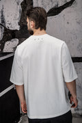 Wicked33 Spike oversized t-shirt in white, “wkd.” distressed text print on chest