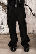 Wicked33 Mirror streetwear pants, handmade Artwork: Portraits created through free-motion stitching