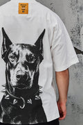 Wicked33 Guardian oversized t-shirt, large doberman print on the back