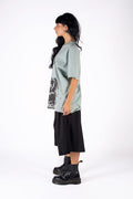Wicked33 Angel 333 oversized t-shirt in mint green, front text and graphic print