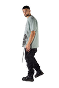 Wicked33 Angel 333 oversized t-shirt in mint green, front text and graphic print