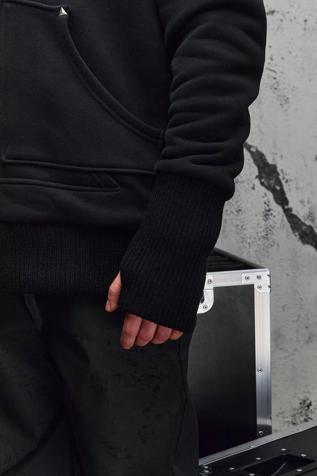 Wicked33 Boldest oversized hoodie in black, oversized silhouette with asymmetrical front zipper for a distinctive
