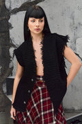 Wicked33 Shred streetwear vest in deep black