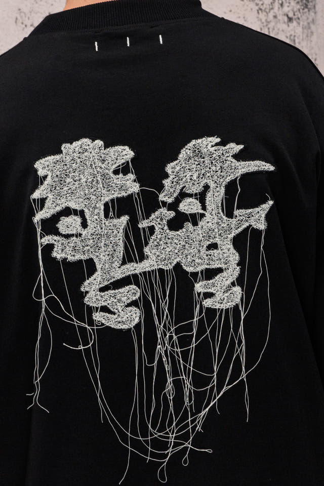 Wicked33 Twins oversized t-shirt, front portrait and dual portrait composition on the back