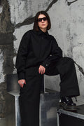 Wicked33 Satin Void oversized shirt in black