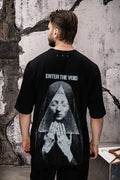 Wicked33 Hollow oversized t-shirt in black, oversized back print, halftone technique
