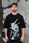 Wicked33 Nova oversized t-shirt in black, large black & white graphic print