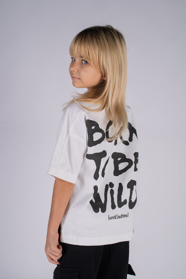 Wicked33 Born Wild oversized t-shirt in white, "Born To Be Wild" Print