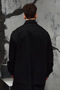 Wicked33 Medusa oversized shirt in black with grey-white print, large graphic print on the front