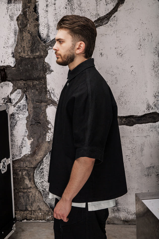 Wicked33 Phase oversized shirt in deep black