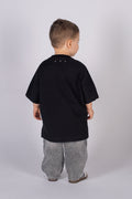 Wicked33 Duck Off oversized t-shirt in black, pop-art inspired front graphic with contrasting details