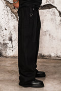 Wicked33 Mirror streetwear pants, handmade Artwork: Portraits created through free-motion stitching