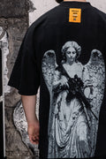 Wicked33 Seraph oversized t-shirt in black, large back print + subtle front graphic