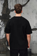 Wicked33 Mirror oversized t-shirt, double-vision portrait graphic on front