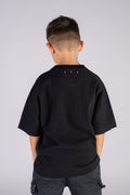 Wicked33 Cereal Killer oversized t-shirt in black, retro cartoon inspired “Cereal Killer” front print