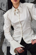 Wicked33 Ivory oversized shirt in pearl white