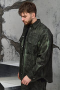 Wicked33 Swamp streetwear jacket in green tie-dye