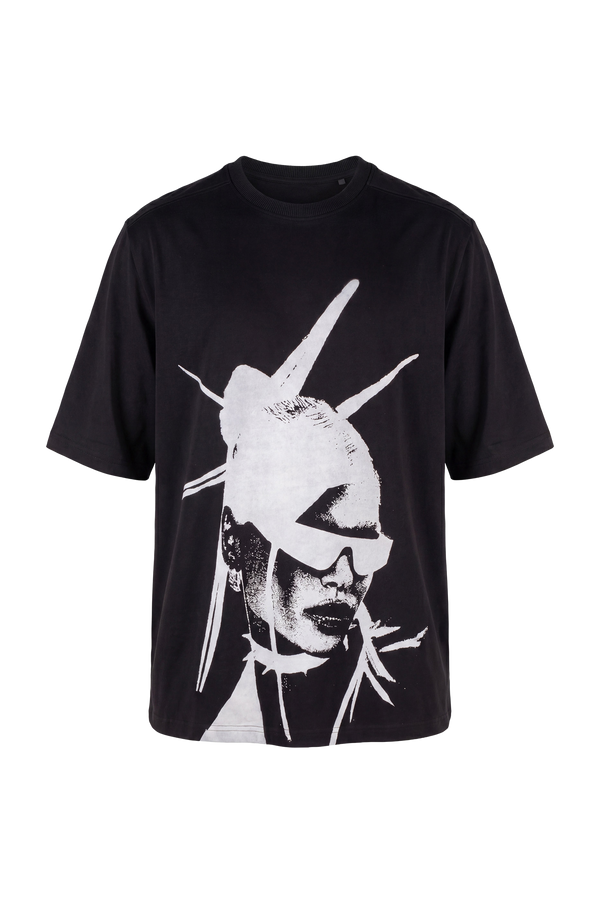 Wicked33 Nova oversized t-shirt in black, large black & white graphic print