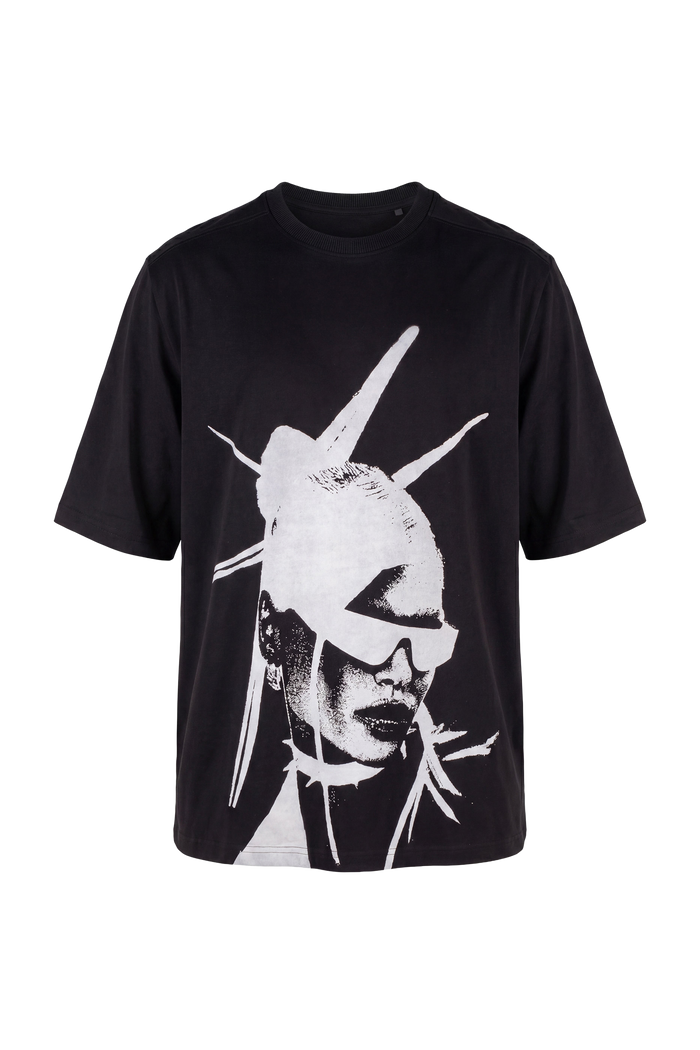 Wicked33 Nova oversized t-shirt in black, large black & white graphic print