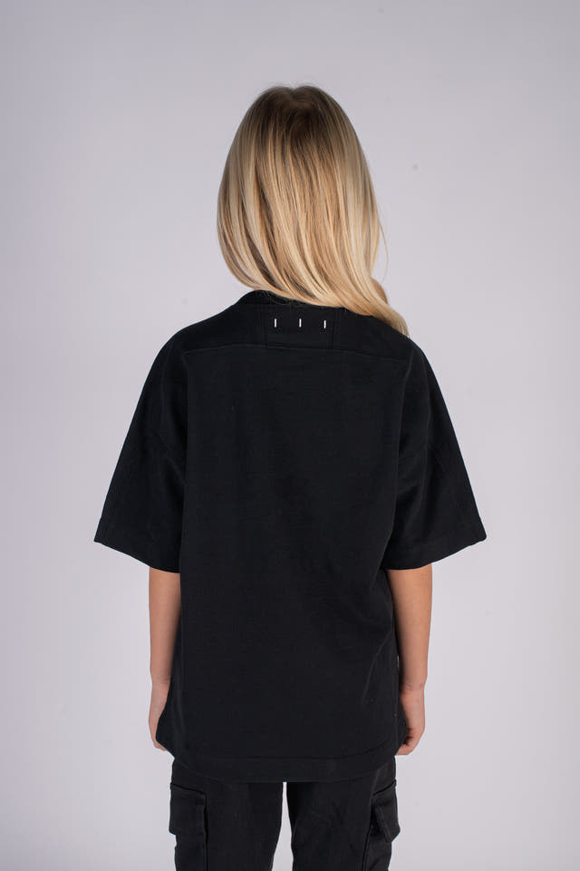 Wicked33 CUPID_33 oversized t-shirt in washed black, front cupid graphic artwork