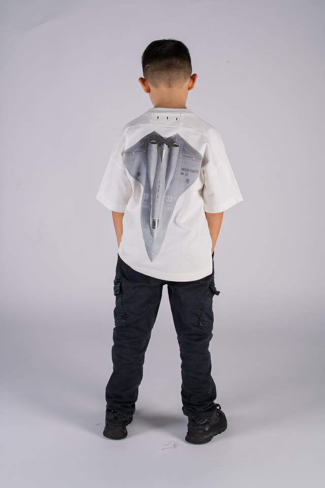 Wicked33 Sol-sol oversized t-shirt in dirty white / Off-white, oversized back print inspired by military aviation graphics