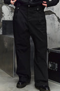Wicked33 Noir streetwear pants in deep black