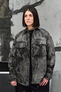 Wicked33 Ash streetwear jacket in dark grey / washed