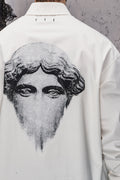 Wicked33 Relic oversized shirt in off-white, large back print + subtle front graphic