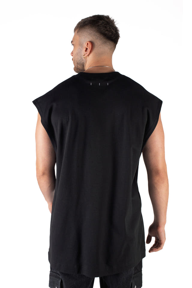 Wicked33 Vintage Angel oversized t-shirt in black, large front print, vintage style, worn-in look