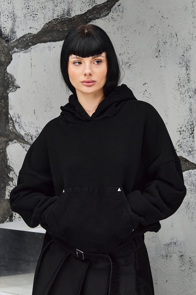 Wicked33 Strap oversized hoodie in black
