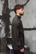 Wicked33 Void oversized shirt, mandarin collar with embroidered 33 detail at the neck