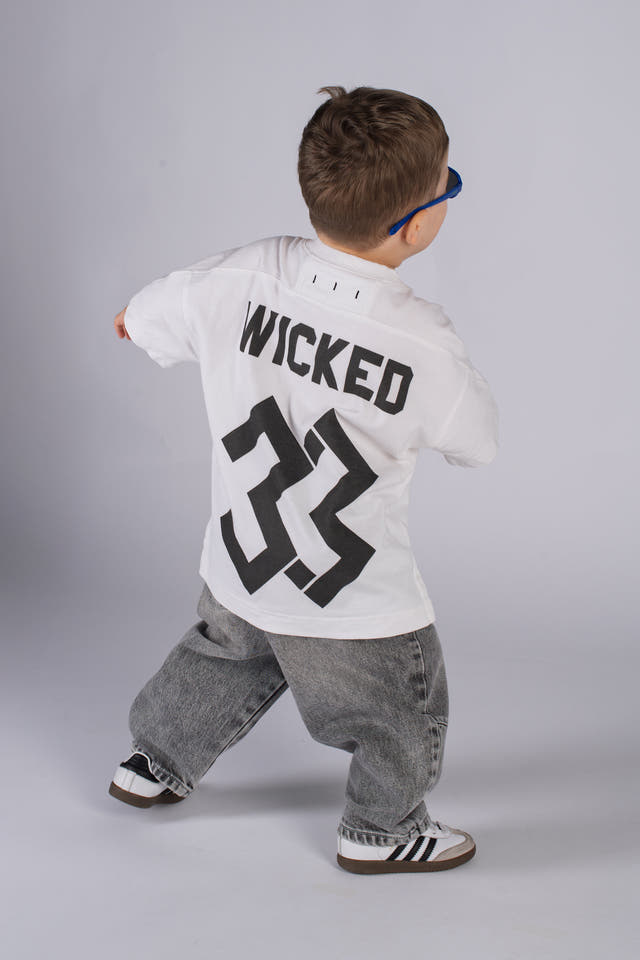 Wicked33 W33 oversized t-shirt in white / Black, oversized WICKED 33 back print