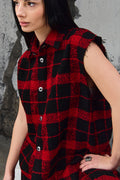 Wicked33 Redline streetwear vest in red / black