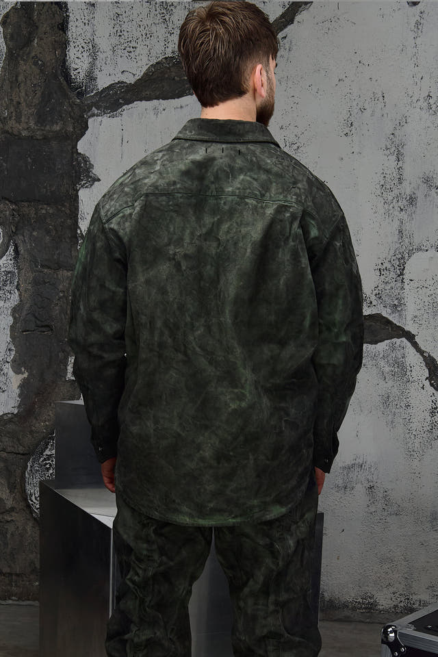Wicked33 Swamp streetwear jacket in green tie-dye