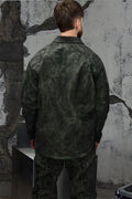 Wicked33 Swamp streetwear jacket in green tie-dye
