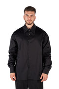 Wicked33 Satin Void oversized shirt in black