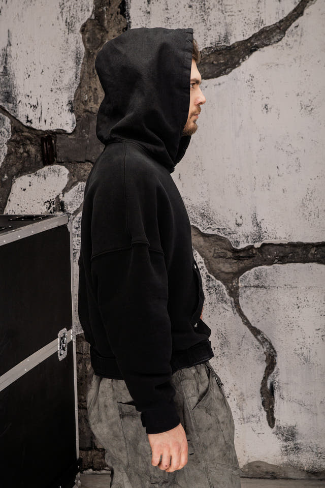 Wicked33 Strap oversized hoodie in black