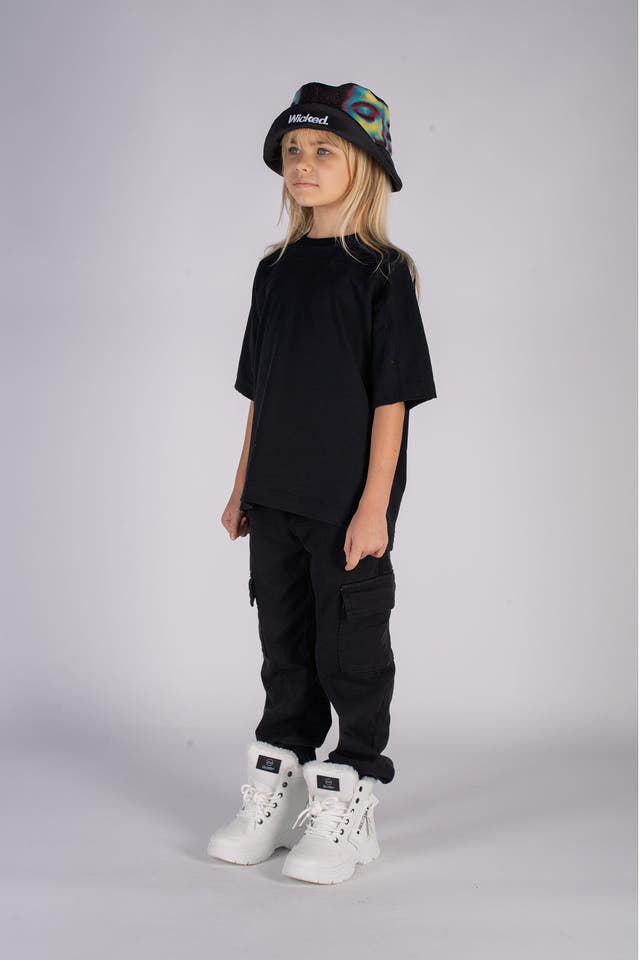 Wicked33 W33 oversized t-shirt in deep black / Black, oversized WICKED 33 back print