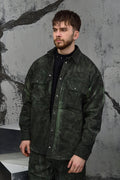 Wicked33 Swamp streetwear jacket in green tie-dye