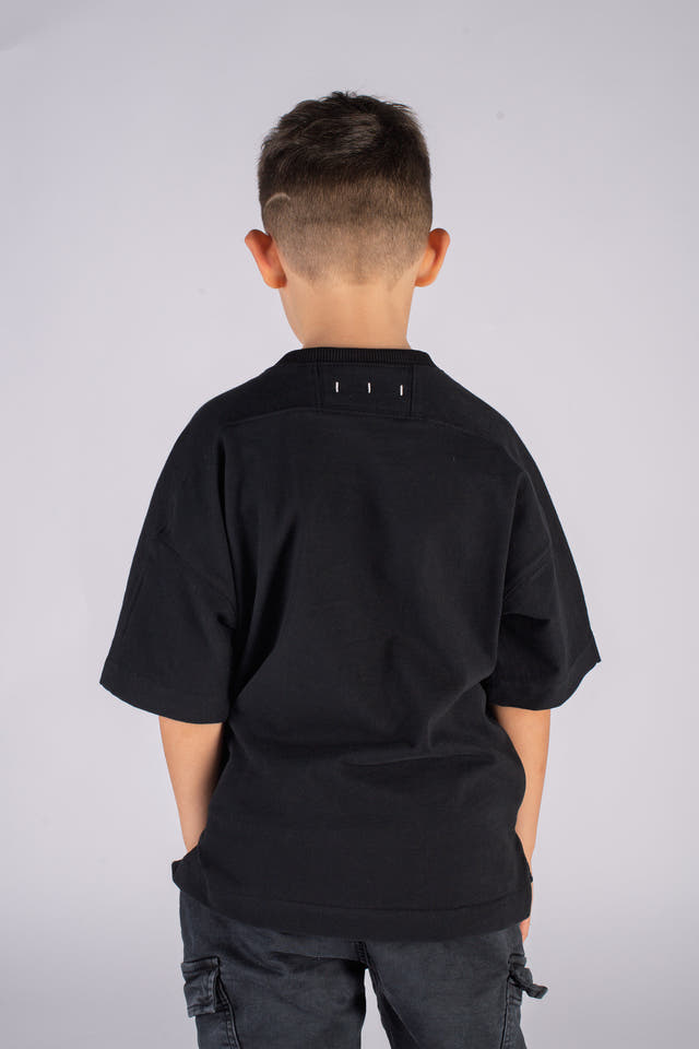 Wicked33 Duck Off oversized t-shirt in black, pop-art inspired front graphic with contrasting details