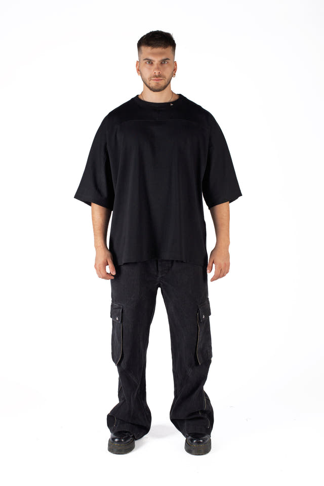 Wicked33 Transmission oversized t-shirt in black, large back print with vintage distressed effect