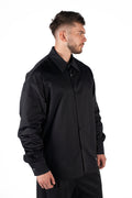 Wicked33 Satin Void oversized shirt in black