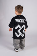 Wicked33 W33 oversized t-shirt in deep black / Black, oversized WICKED 33 back print