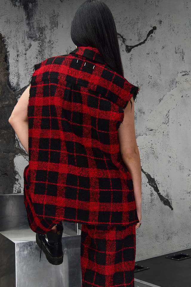 Wicked33 Redline streetwear vest in red / black