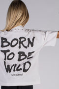 Wicked33 Born Wild oversized t-shirt in white, "Born To Be Wild" Print