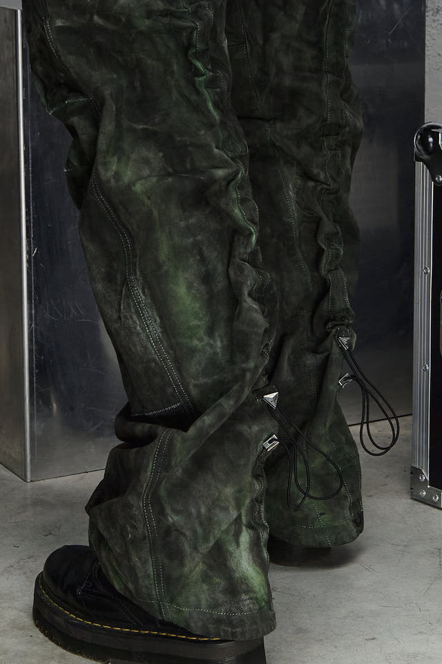 Wicked33 Swamp streetwear pants in green tie-dye
