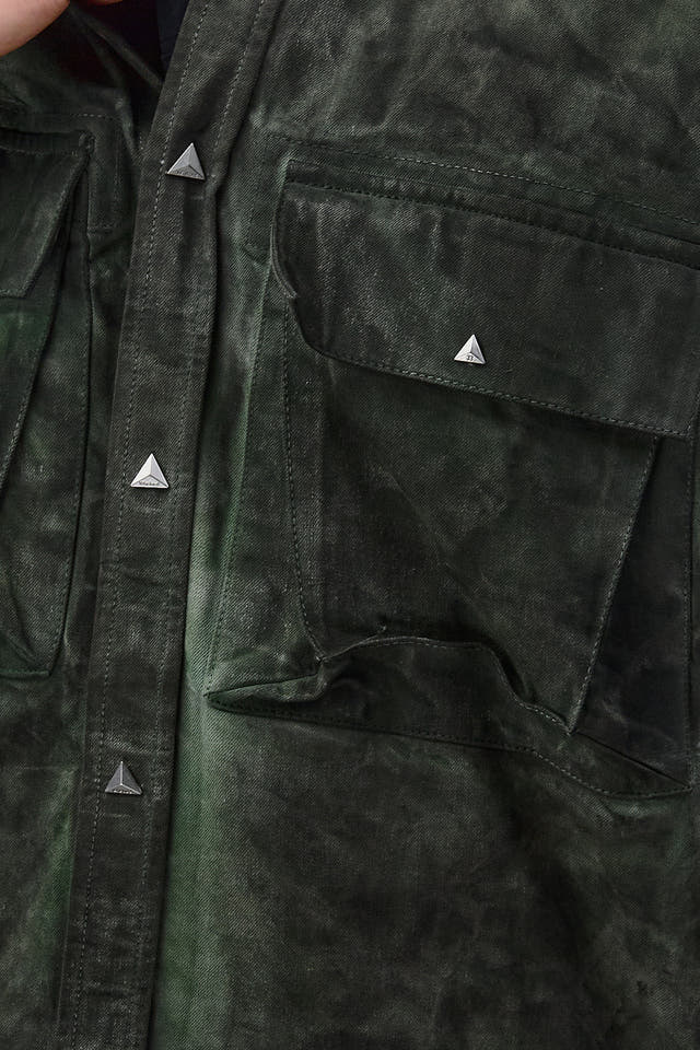 Wicked33 Swamp streetwear jacket in green tie-dye