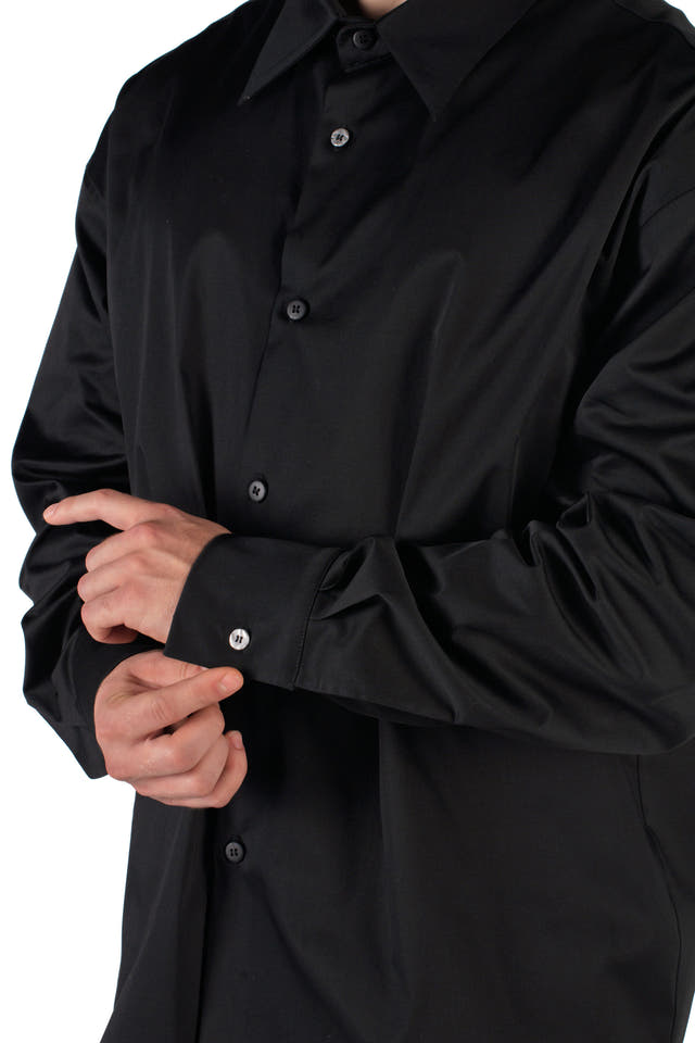 Wicked33 Satin Void oversized shirt in black